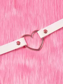 ROMWE J-Fashion Heart Decor Choker - White - View 2