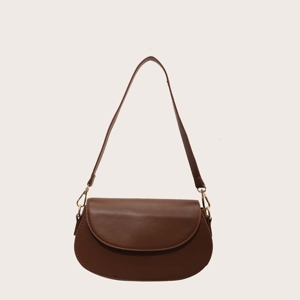 

Minimalist Flap Saddle Bag, Chocolate brown