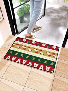Christmas Print Door Mat - Multicolor - View 1