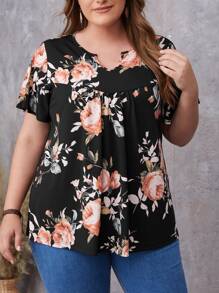 EMERY ROSE Áo thun Plus size Hoa Giải trí - Nhiều màu - Xem 1