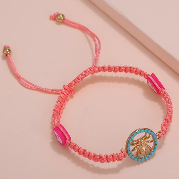 

Spider Decor Braided Bracelet, Multicolor