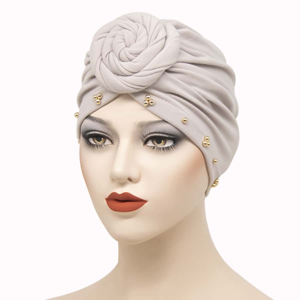 

Faux Pearl Decor Head Wrap, Light grey