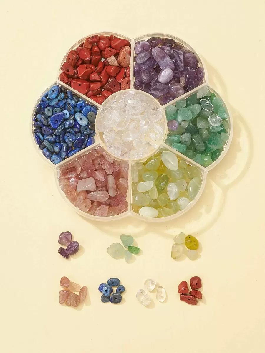 1盒石頭釘珠DIY首飾配件 - 彩色 - 查看 1