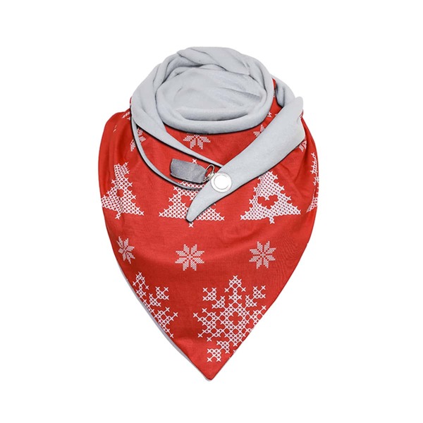 

Christmas Pattern Infinity Scarf, Red
