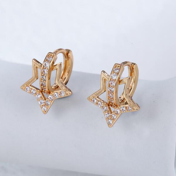 

16K Gold Plated Zircon Star Decor Earrings