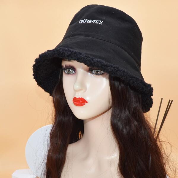 

Letter Graphic Bucket Hat, Black