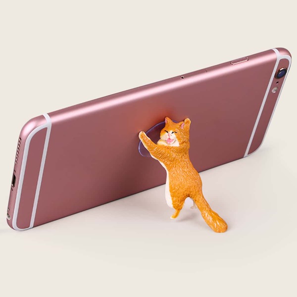 

Cat Design Phone Holder, Orange