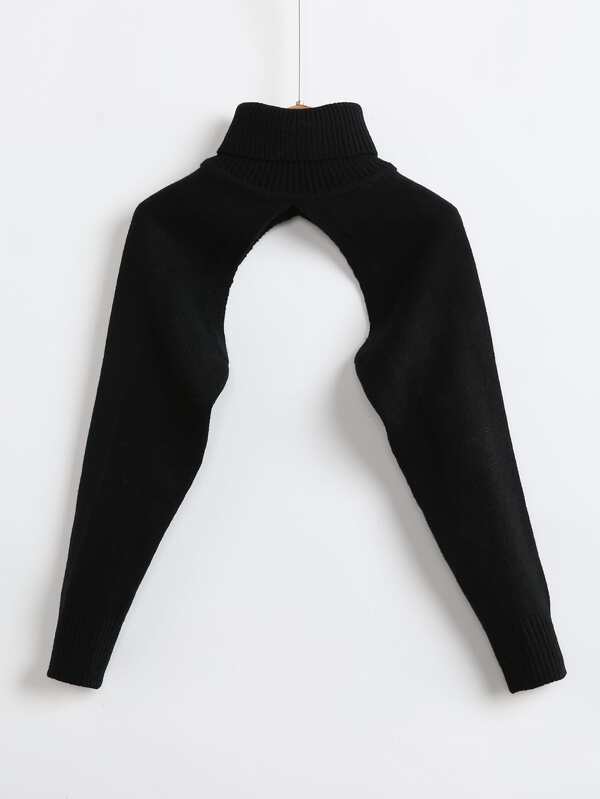 Girls Solid Turtleneck Shrug Sweater SHEIN USA