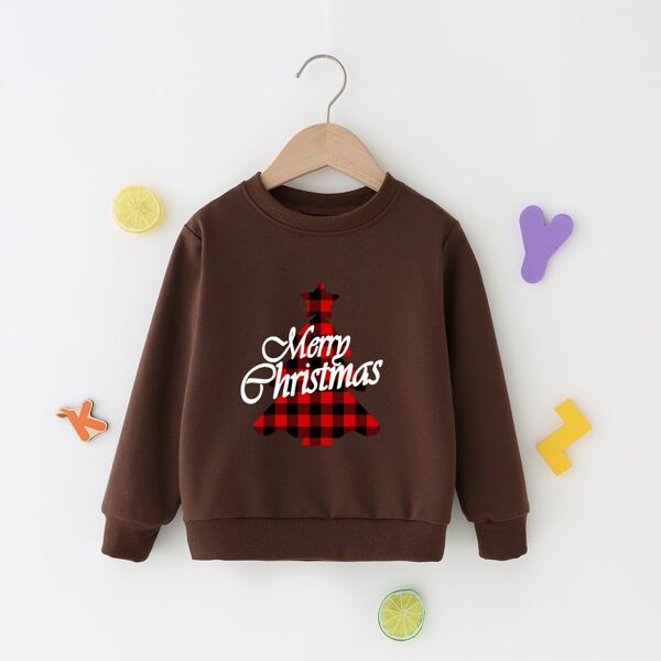 

Toddler Boys Christmas Tree Print Sweatshirt, Chocolate brown