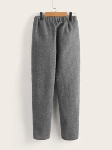 SHEIN 男孩斜口袋頂針長褲 - 灰色 - 查看 2