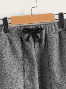 SHEIN 男孩斜口袋頂針長褲 - 灰色 - 查看 3