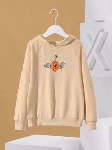 María Zavoychinskiy 女孩卡通圖案插肩袖連帽衫