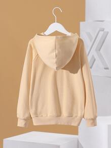 María Zavoychinskiy 女孩卡通圖案插肩袖連帽衫