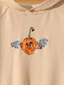 María Zavoychinskiy 女孩卡通圖案插肩袖連帽衫