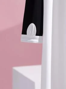 Cetriya 女孩卡通圖案插肩袖拼色家居服 - 白色 - 查看 6