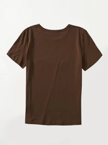 Camiseta Navidad & con estampado de slogan - Café integral - Ver 2