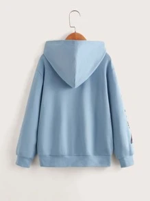 SHEIN 男孩卡通和標語圖案連帽衫