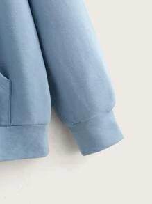 SHEIN 男孩卡通和標語圖案連帽衫