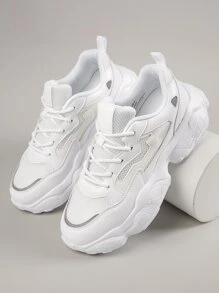 網紗繫帶粗運動運動鞋