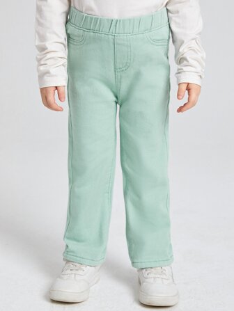 SHEIN Fille Jean droit à taille élastique