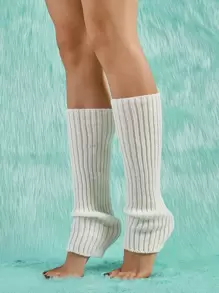 ROMWE J-Fashion Solid Leg Warmer - White - View 2