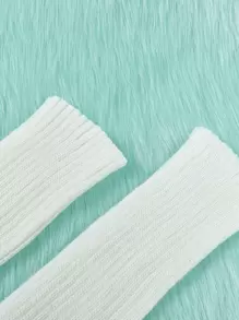 ROMWE J-Fashion Solid Leg Warmer - White - View 6
