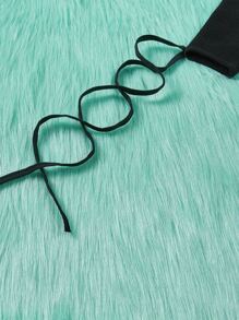 ROMWE Lace-Up Design Socks - Black - View 5