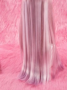 ROMWE J-Fashion 5pcs Long Straight Synthetic Hairpiece - Pink - View 1