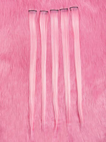 ROMWE J-Fashion 5pcs Long Straight Synthetic Hairpiece - Pink - View 2