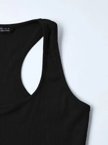 SHEIN Unity Top tank corto de espalda nadador - Negro - Ver 3