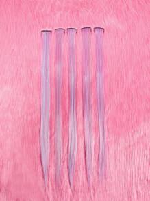 ROMWE J-Fashion 5pcs Long Straight Synthetic Hair Extension - Multicolor - View 2