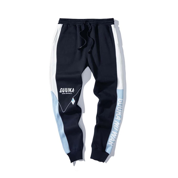 

Men Letter Graphic Patched Detail Color Block Sweatpants, Navy blue