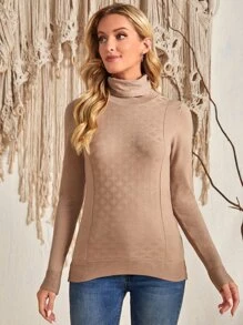 EMERY ROSE Áo len nữ màu trơn Giải trí - Màu be - Xem 1