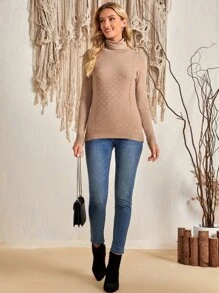 EMERY ROSE Áo len nữ màu trơn Giải trí - Màu be - Xem 5