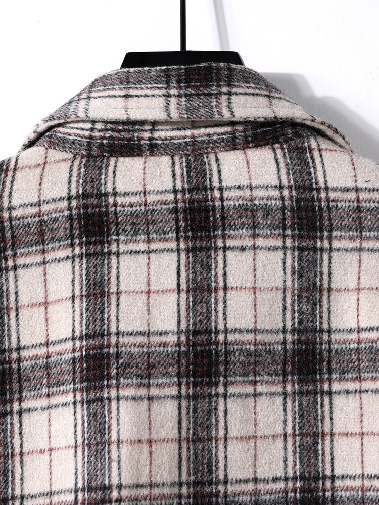 Manfinity Homme Manteau à carreaux à blocs de couleurs poche à rabat sans sweat-shirt à capuche - Multicolore - Voir 4