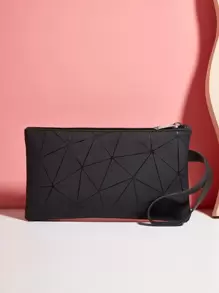 Geometric Graphic Coin Purse - Black - View 1