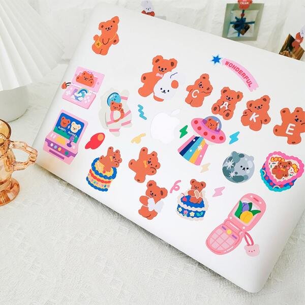 

1pc Cartoon Bear Pattern Random Sticker, Multicolor