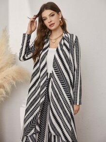 Al Najma Abrigo y pantalones con estampado completo