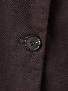 Niñas Gabardina de manga raglán con botón - Marrón Chocolate - Ver 4