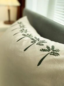 Tree Embroidery Duvet Cover Set Without Filler - Khaki - View 2
