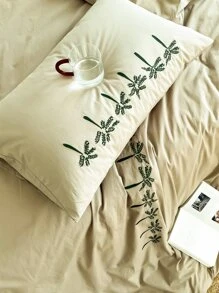 Tree Embroidery Duvet Cover Set Without Filler - Khaki - View 3
