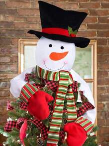 1pc Christmas Tree Snowman Decoration - Multicolor - View 2