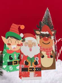 12pcs Christmas Gift Bag With Sticker - Multicolor - View 1