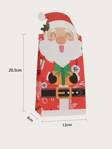 12pcs Christmas Gift Bag With Sticker - Multicolor - View 4