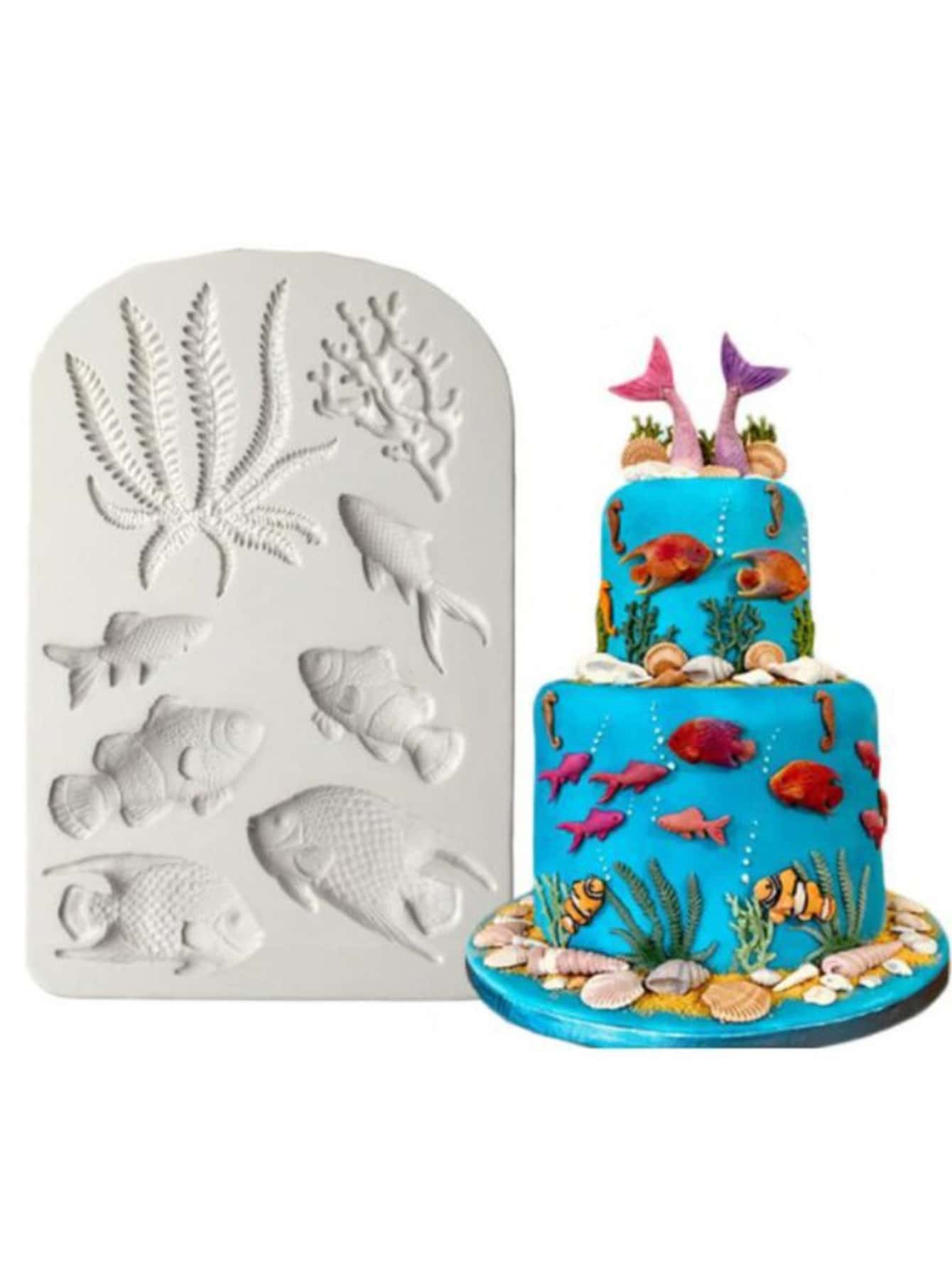 1 pieza Molde de silicona de pez con diseño - Rosa - Ver 1