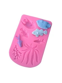 1 pieza Molde de silicona de pez con diseño - Rosa - Ver 3