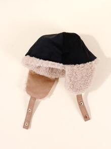 Toddler Kids Pom Pom Decor Fuzzy Hat - Coffee Brown - View 4