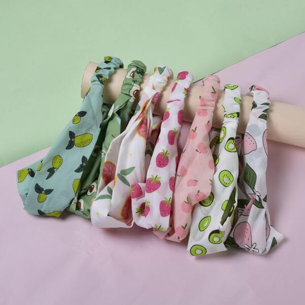 

7pcs Girls Fruit Print Headband, Multicolor