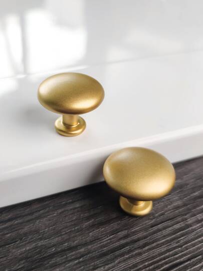 2/4pcs Pack Modern Gold Tone Aluminum Alloy Cabinet Handle Cupboard Drawer Pull Single Hole