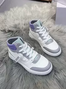 字母織帶裝飾板鞋 - 灰色 - 查看 1